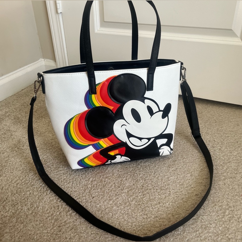 Rainbow Mickey Disney Loungefly Crossbody Tote